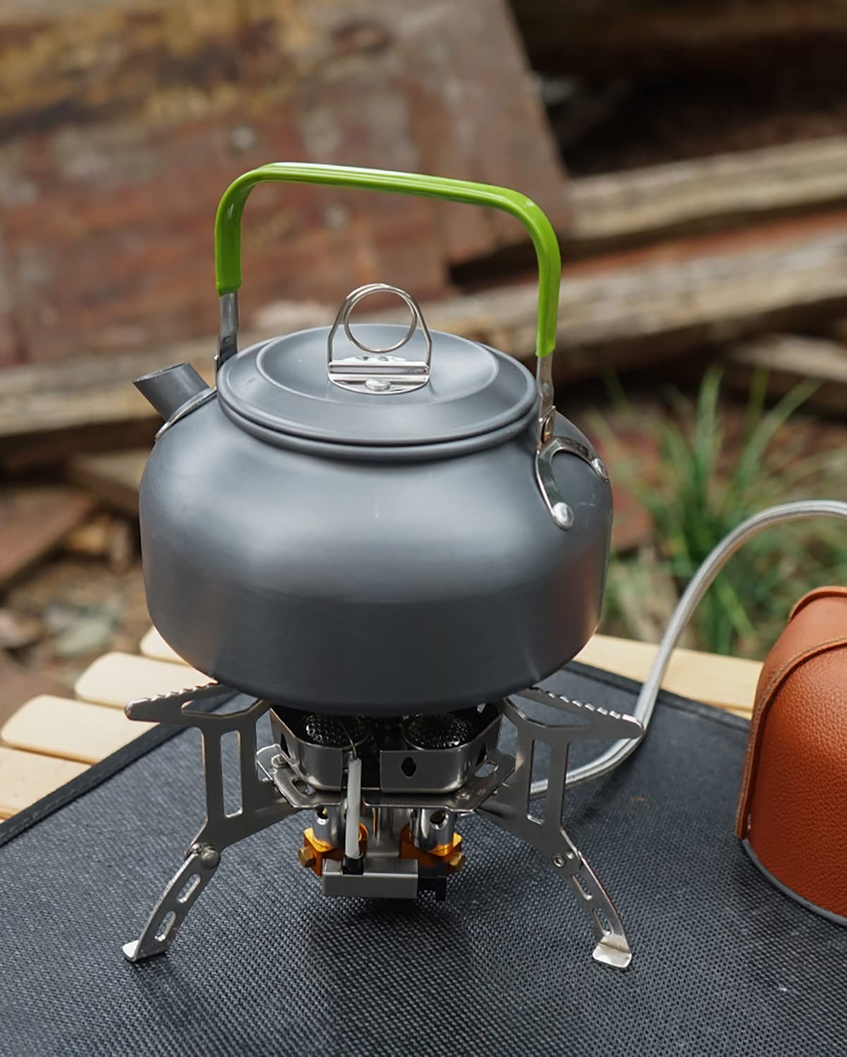 Dzrzvd Windproof Portable Backpacking Stove Burner,Piezo Ignition,Stove Adapter,Safe Pipeline,High-Power,Lightweight,Propane But