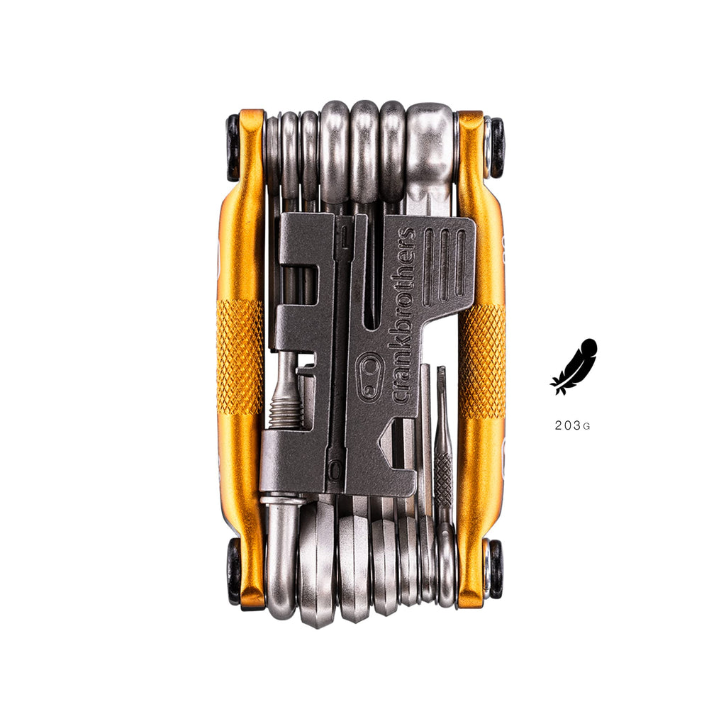 Crankbrothers Multi Tool M 20 Bike Tool - Mtb Multi-Tool Gold - 20 Bicycle Tools(20 In 1 Tool), Ergonomic And Lightweight