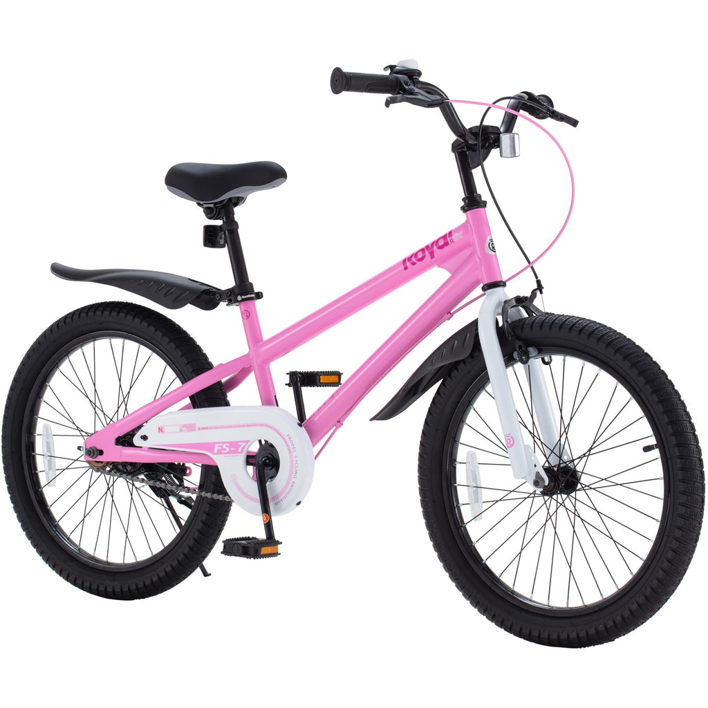 RoyalBaby Freestyle 7 Kids Bike 20 Inch Wheel Teens Bicycle Girls Ages 6-10 Years, Kickstand and Water Bottle Included, Pink