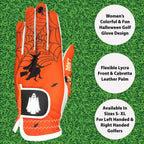 Giggle Golf Women'S Golf Glove (X-Large, Worn On Right Hand, Orange Halloween)