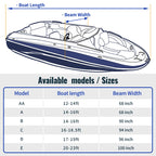 Nexcover Trailerable Boat Cover, Length: 16      -18.5       Beam Width: Up To 94      , Waterproof Heavy Duty Cover, Fits V-Hul