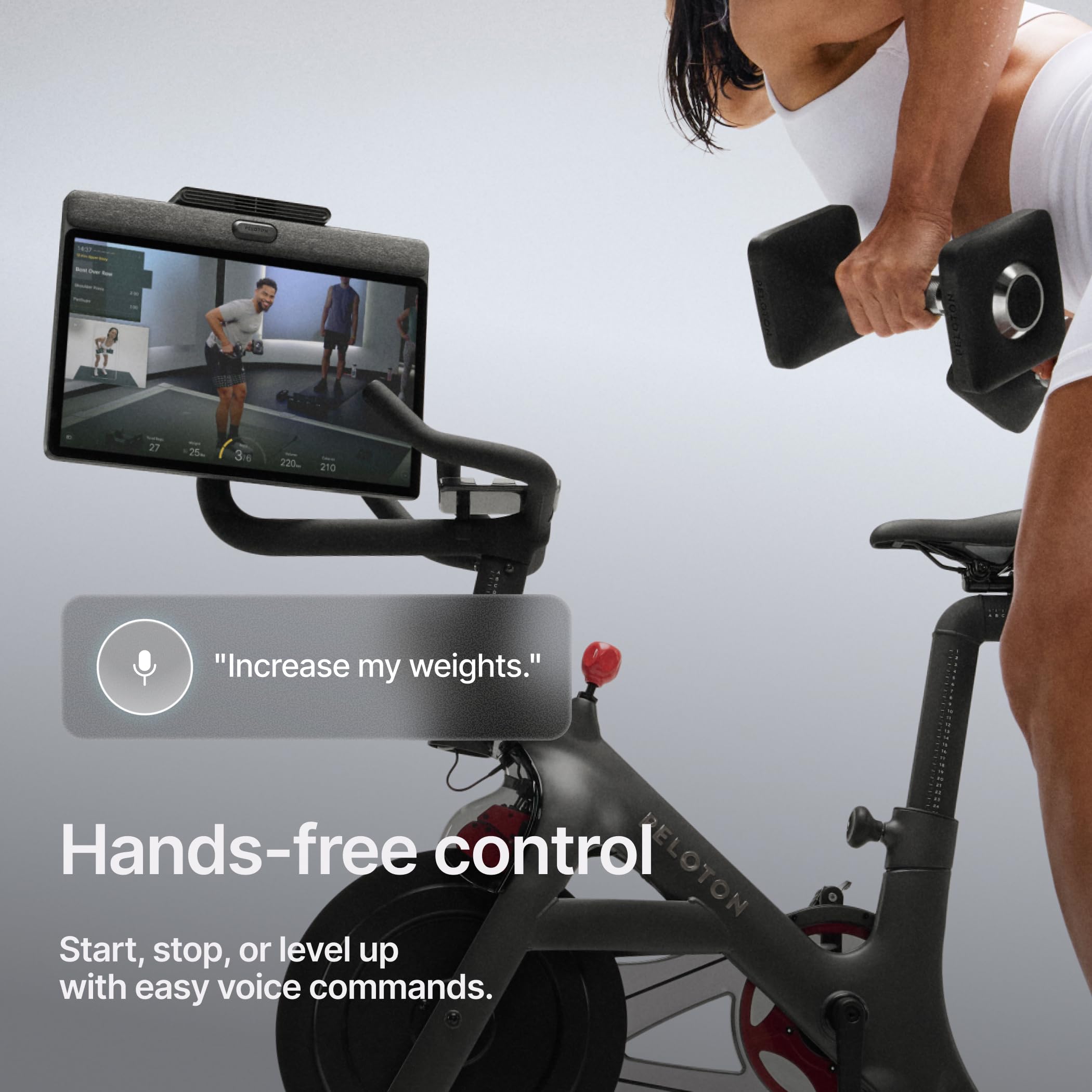 Peloton Exercise Cross Training Bike+, Indoor Stationary Spin Bike+ for Home Workouts, Space-Friendly Exercise Equipment for Car