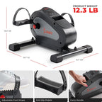 Sunny Health & Fitness Smart Motorized Mini Exercise Bike, Dual Function Portable Under-Desk Pedal Trainer for Low-Impact Cardio