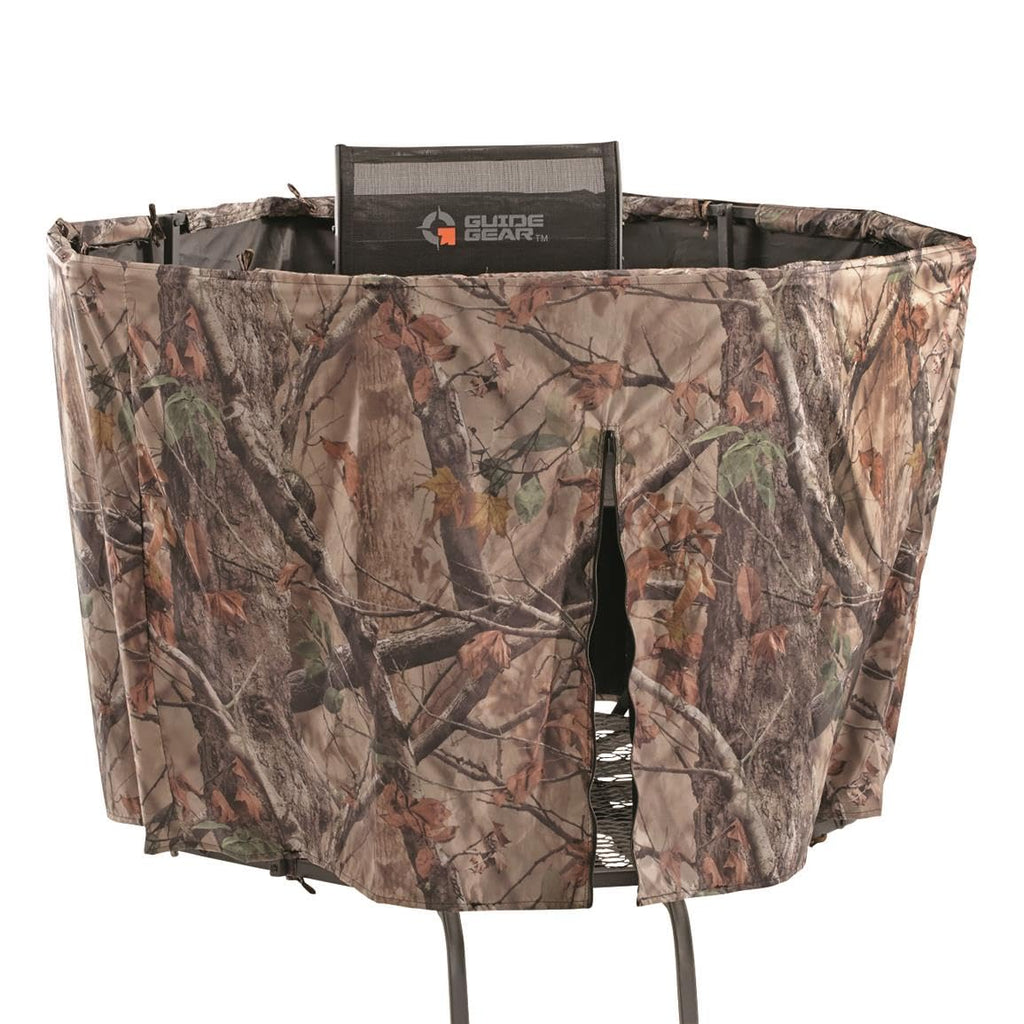 Guide Gear Half Hunting Blind Enclosure 20' Tripod Deer Stand Cover, Camo