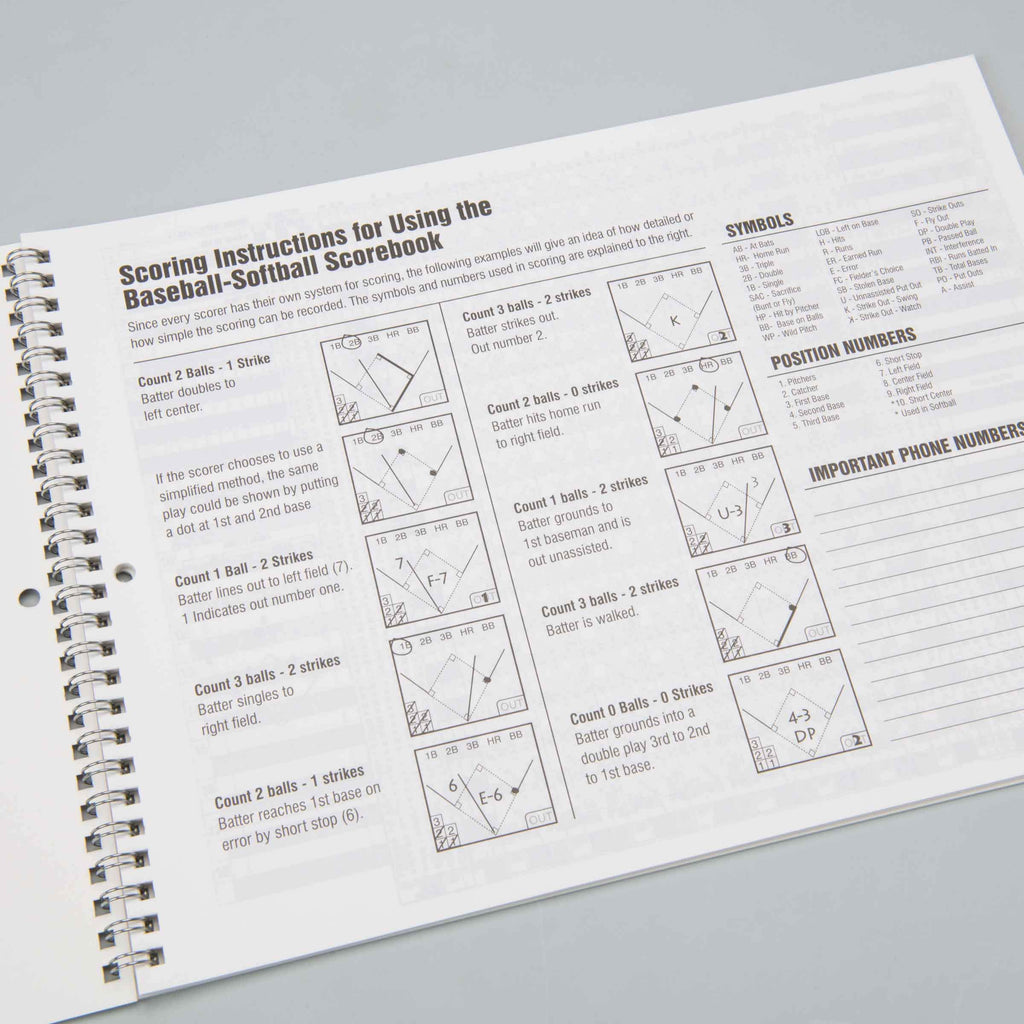 Champro Baseball Score Book (White), 28 Pages