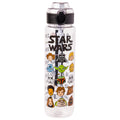 Silver Buffalo Star Wars Cartoon Characters Plastic Water Bottle with Locking Lid and Strap, 33 Ounces