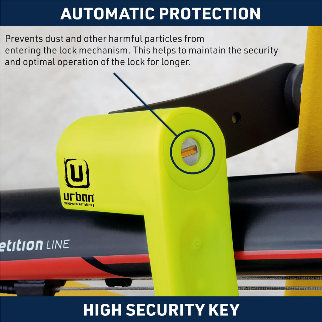 Urban Ur469Y Folding Bike Lock, Security Fold Chain Heavy Duty Electric Scooter Lock Bicycle Easy Mounting With Bracket, Scooter