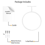 Wallniture Sporta Wall Mount Ball Storage, Ball Holder Organization And Storage Rack For Basketball, Football, Soccer Balls, Met