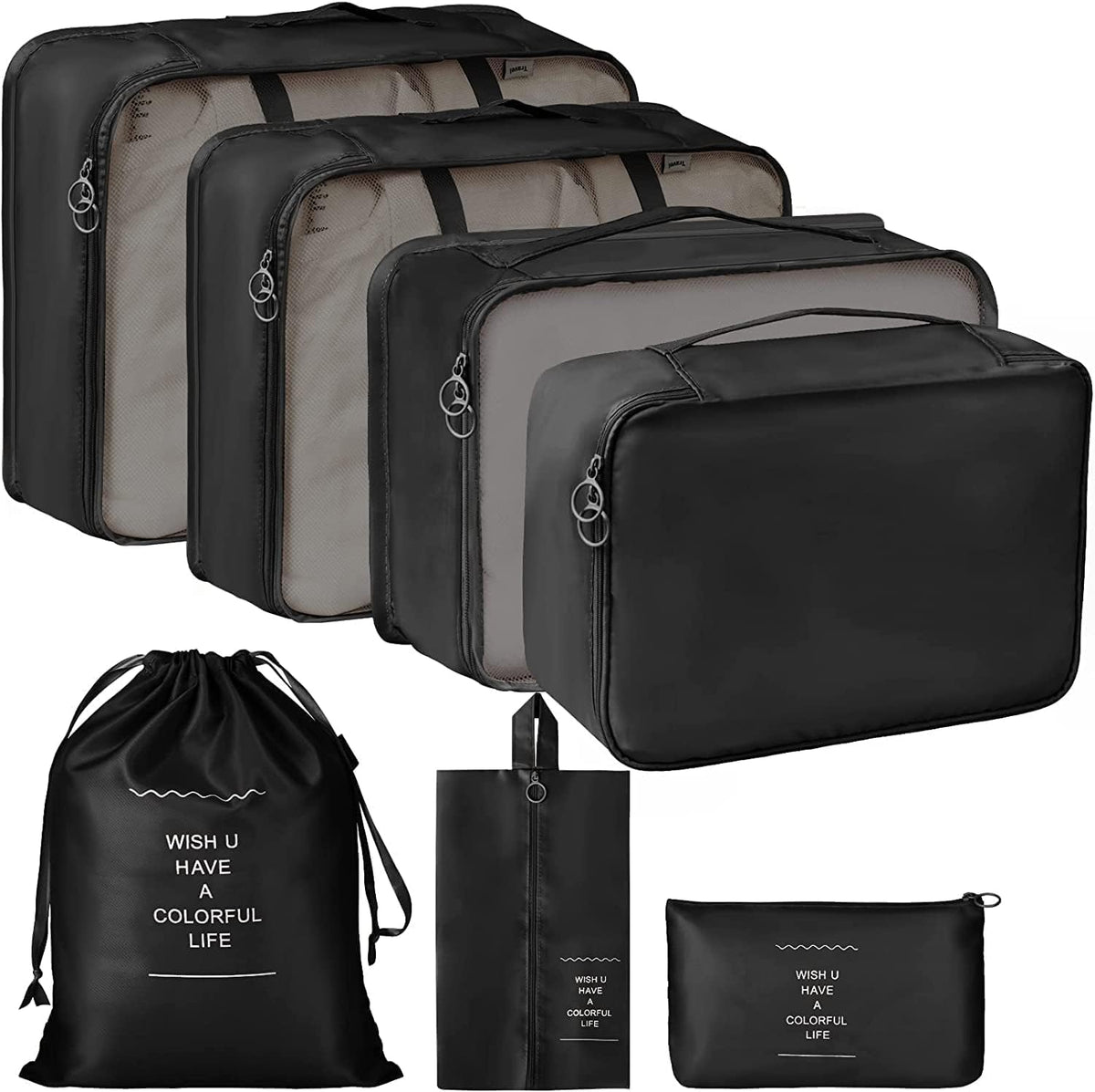 Octopusprime Travel Organizer 7 In 1 Travel Laundry Cosmetics Luggage Packing Organizers Set Makeup Bags Organizer Packing Cubes