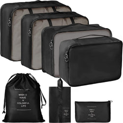 Ontrip Travel Organizer 7 In 1 Travel Laundry Cosmetics Luggage Packing Organizers Set Makeup Bags Organizer Packing Cubes With