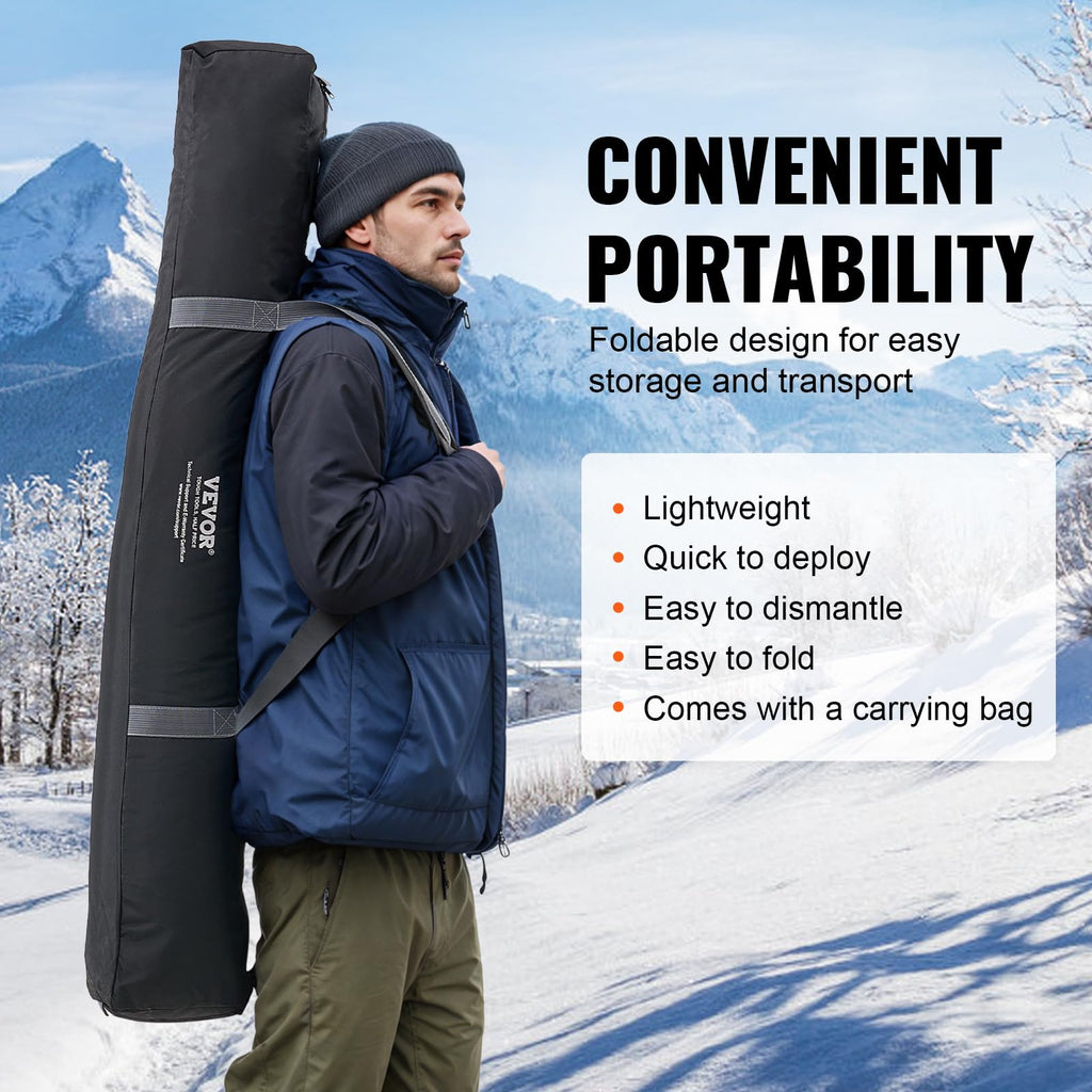 Vevor Pop Up Ice Fishing Tent, 4-6 Person Large Insulated Shelter, 87X79X78 50Sq Ft Fishing Area, Portable Hub-Style Shanty For