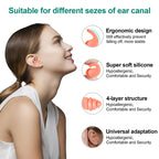 Swimming Ear Plugs for Adults,3 Pairs Waterproof Reusable Silicone Swim Earplugs for Swimming Surfing Snorkeling Showering and W