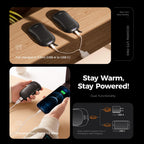 Ocoopa Hand Warmers Rechargeable 2 Pack, Magnetic Double-Sided Heating Electric Hand Warmers 10000Mah, Up To 14 Hours, 4 Heat Le