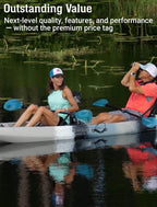 Bkc Tk219 12.2' Tandem Fishing Kayak W/Soft Padded Seats, Paddles,6 Rod Holders Included 2-3 Person Angler Kayak (Red Yellow)