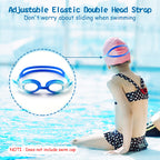 Cooloo Kids Goggles For Swimming Age 3-15, 2 Pack Kids Swim Goggles With Nose Cover, No Leaking, Anti-Fog, Waterproof, Blue & Pu