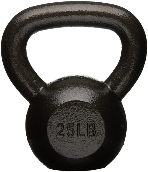 Amazon Basics Cast Iron Kettlebell for Strength Training, Wide Handle, 25 Pounds, Black