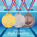 Hilitchi Gold Silver Bronze Award Medals With Ribbon Winner Awards Olympic Style For Kids School Sports Meeting Sports Events Or