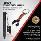 Asp Tuck Concealable Baton-Holder With Key Ring, Tactical Baton Clip, Leather Duty-Belt Accessory