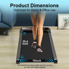 Under Desk Treadmill, Walking Pad Treadmill, 2.5 Hp 265 Lbs Low Noise Walking Pad Incline Led Display With Remote Control Walkin