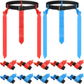 Hungdao 12 Pcs 10/12 Players Flag Football Belts and Flags Adjustable Football Belts for Kids Teens Adults Team Training Sport E
