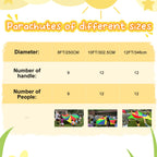 Sonyabecca Parachute 8 Feet For Kids With 9 Handles Play Parachute For 4 8 Kids Tent Cooperative Games Birthday Gift