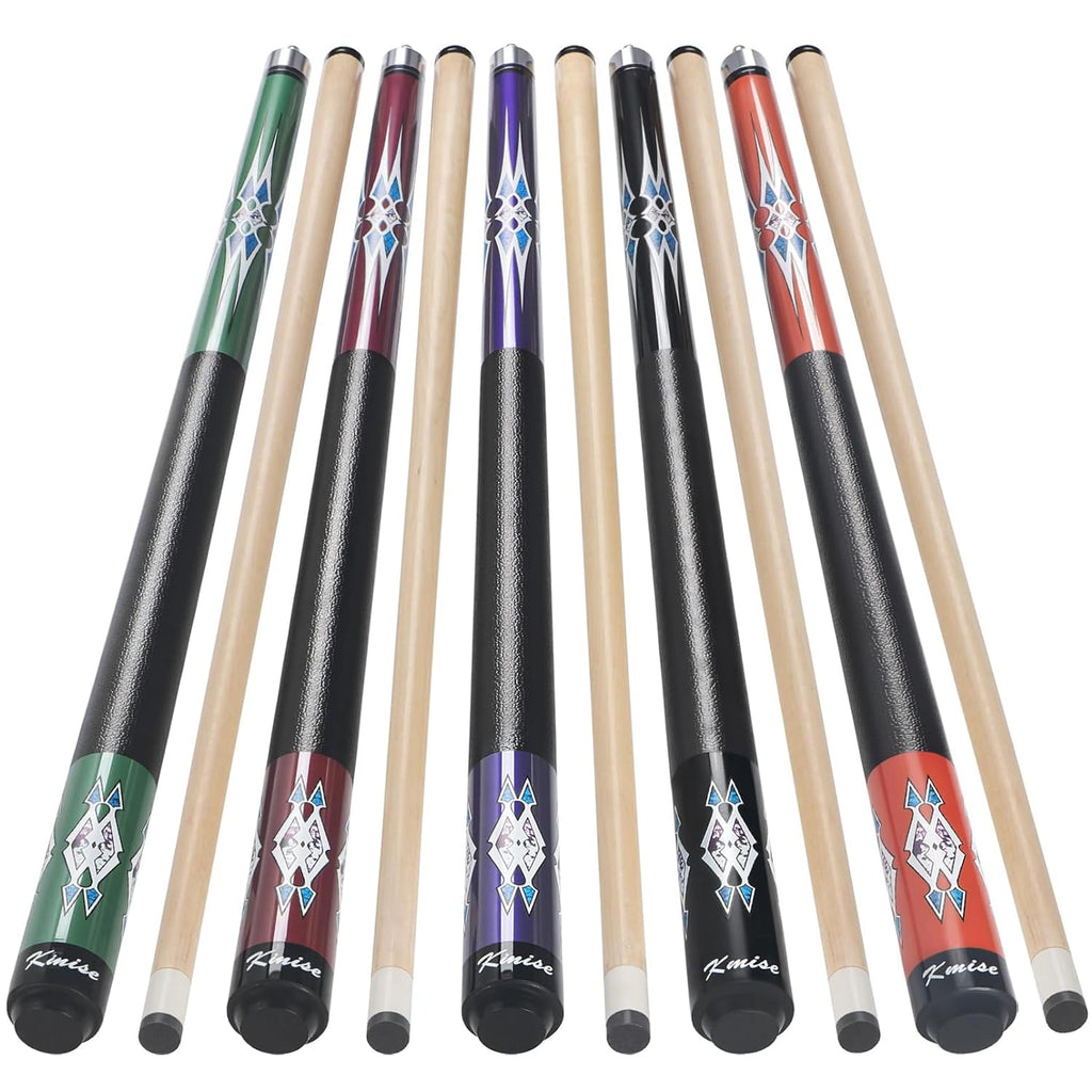 Kmise Pool Stick Set of 5, 58 Inch Pool Cue Stick,Snooker Play Billiard Pool Sticks for Men Professional,17oz 18oz Pool Stick fo