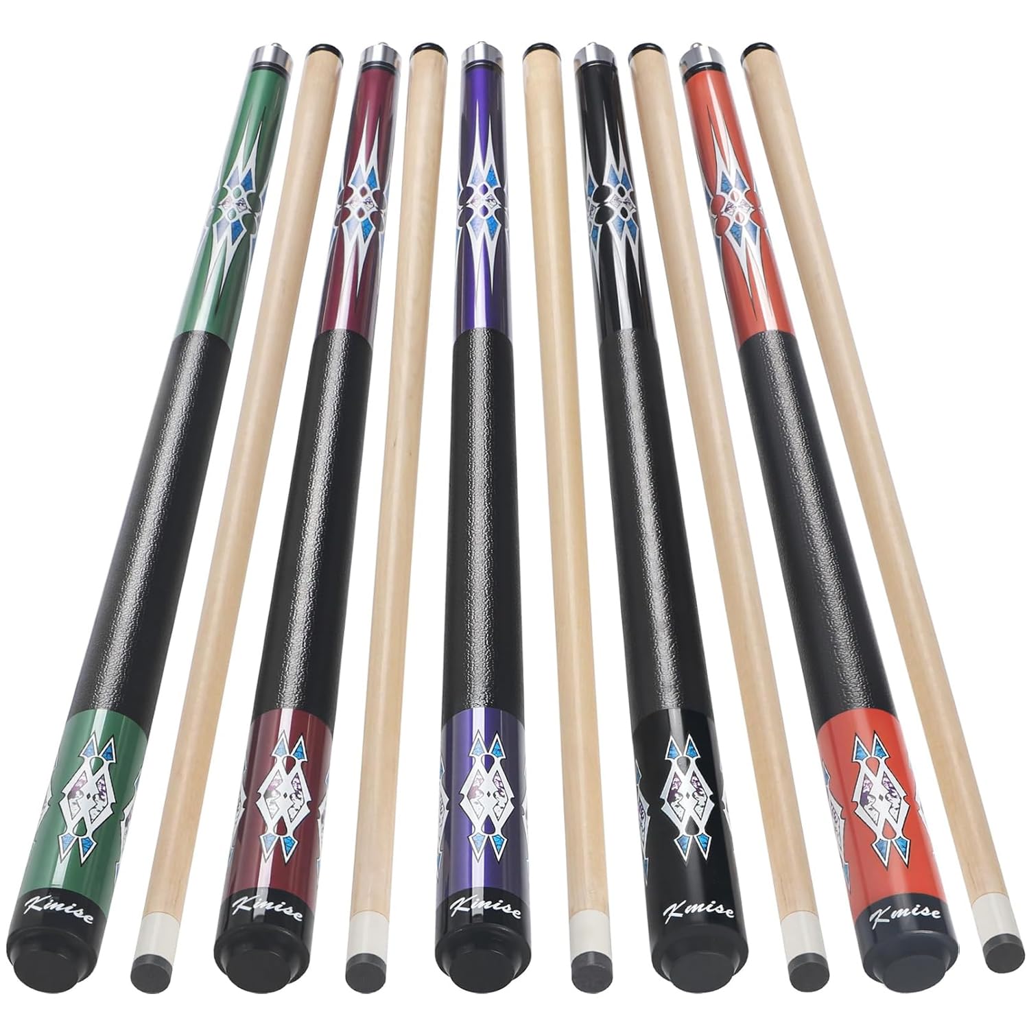 Kmise Pool Stick Set of 5, 58 Inch Pool Cue Stick,Snooker Play Billiard Pool Sticks for Men Professional,17oz 18oz Pool Stick fo