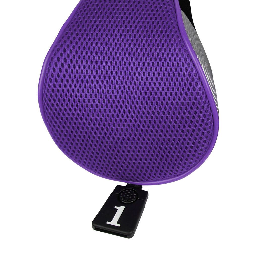Andux 5Pcs/Set Golf 460Cc Driver Wood Club Head Covers Long Neck With Interchangeable No. Tags Purple