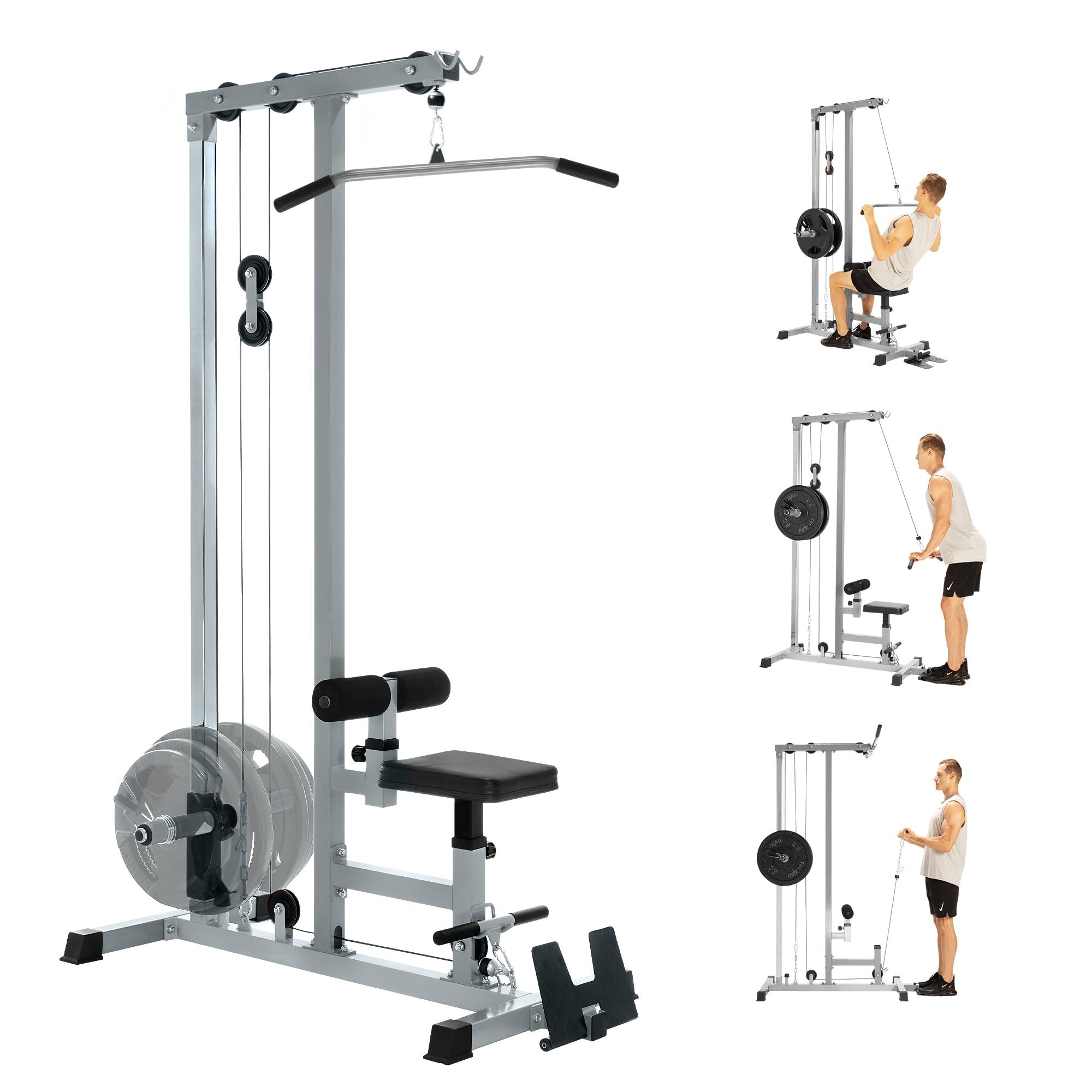 Yes4All LAT Pull Down Machine and Cable Row Tower With Additional Pulley, High & Low Pulley Stations