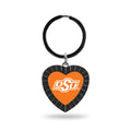 Rico Industries Ncaa Oklahoma State Cowboys Ncaa Rhinestone Heart Colored Keychain, Black, 3-Inches In Length