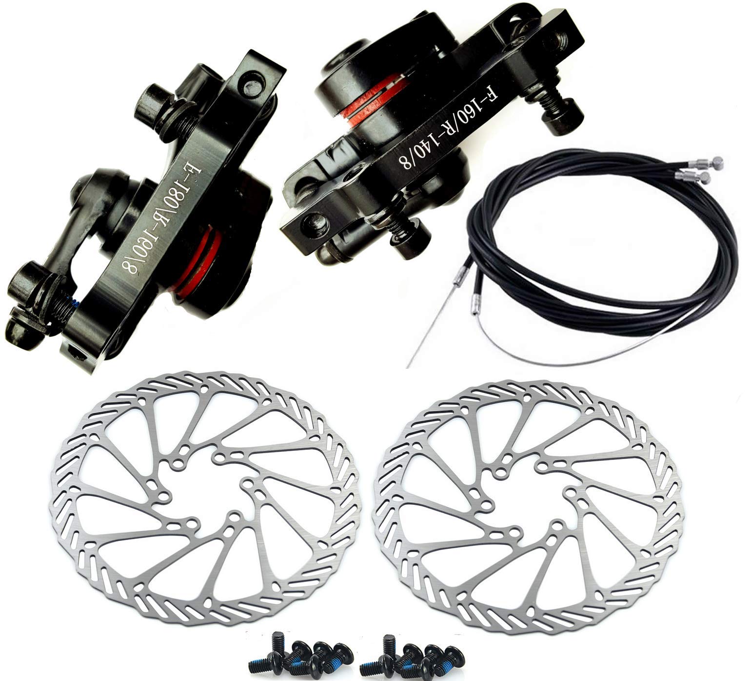 Wiroj Bluesunshine Mtb Bb8 Mechanical Disc Brake Front And Rear 160Mm Whit Bolts And Cable