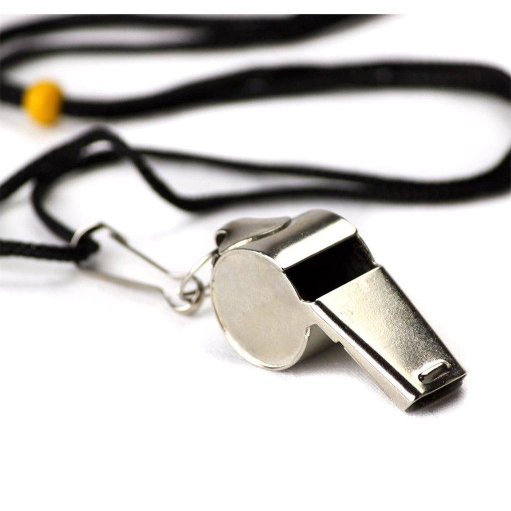 Crown Sporting Goods Scoa-001 Stainless Steel Whistle With Lanyard - Great For Coaches, Referees, And Officials By