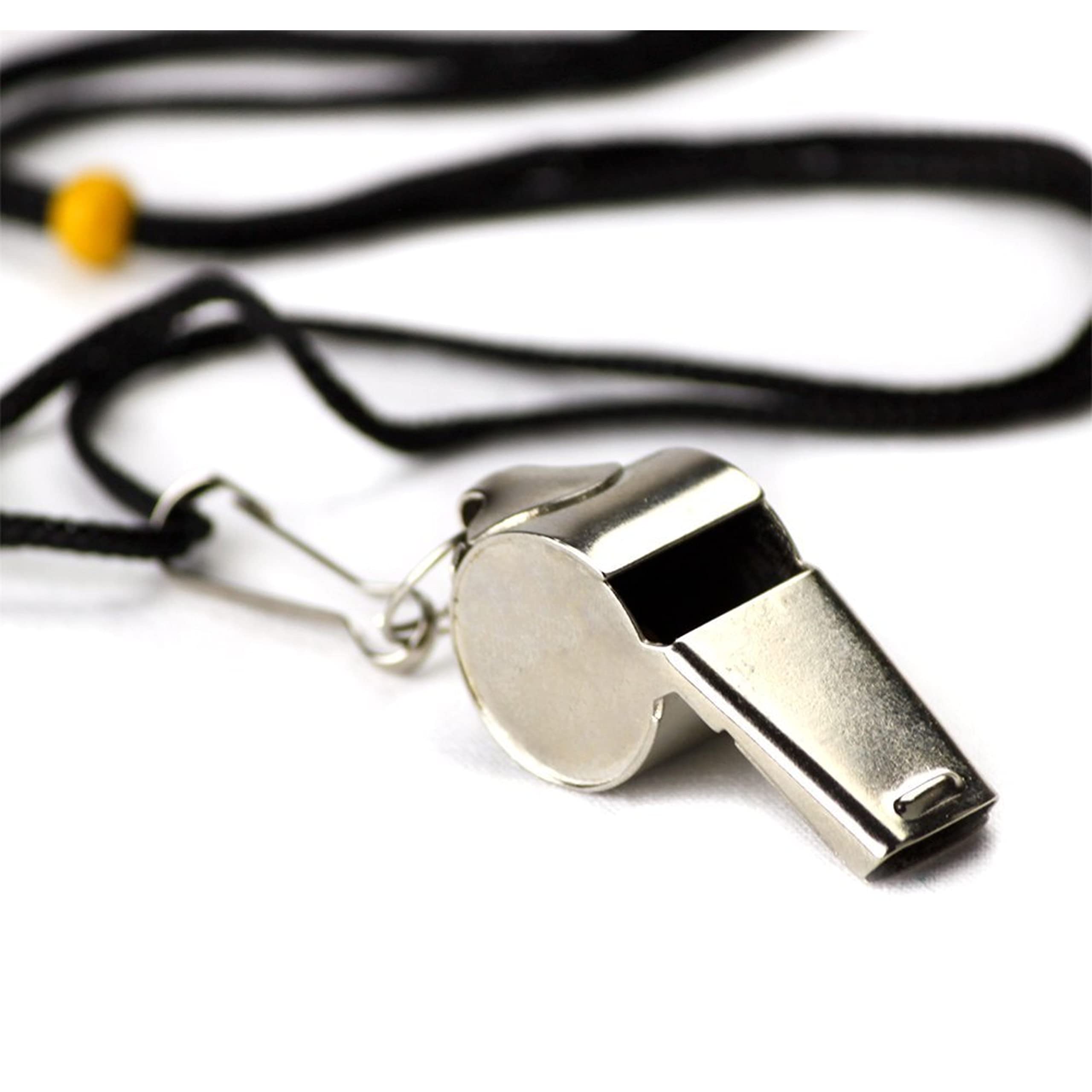 Crown Sporting Goods Scoa-001 Stainless Steel Whistle With Lanyard - Great For Coaches, Referees, And Officials By