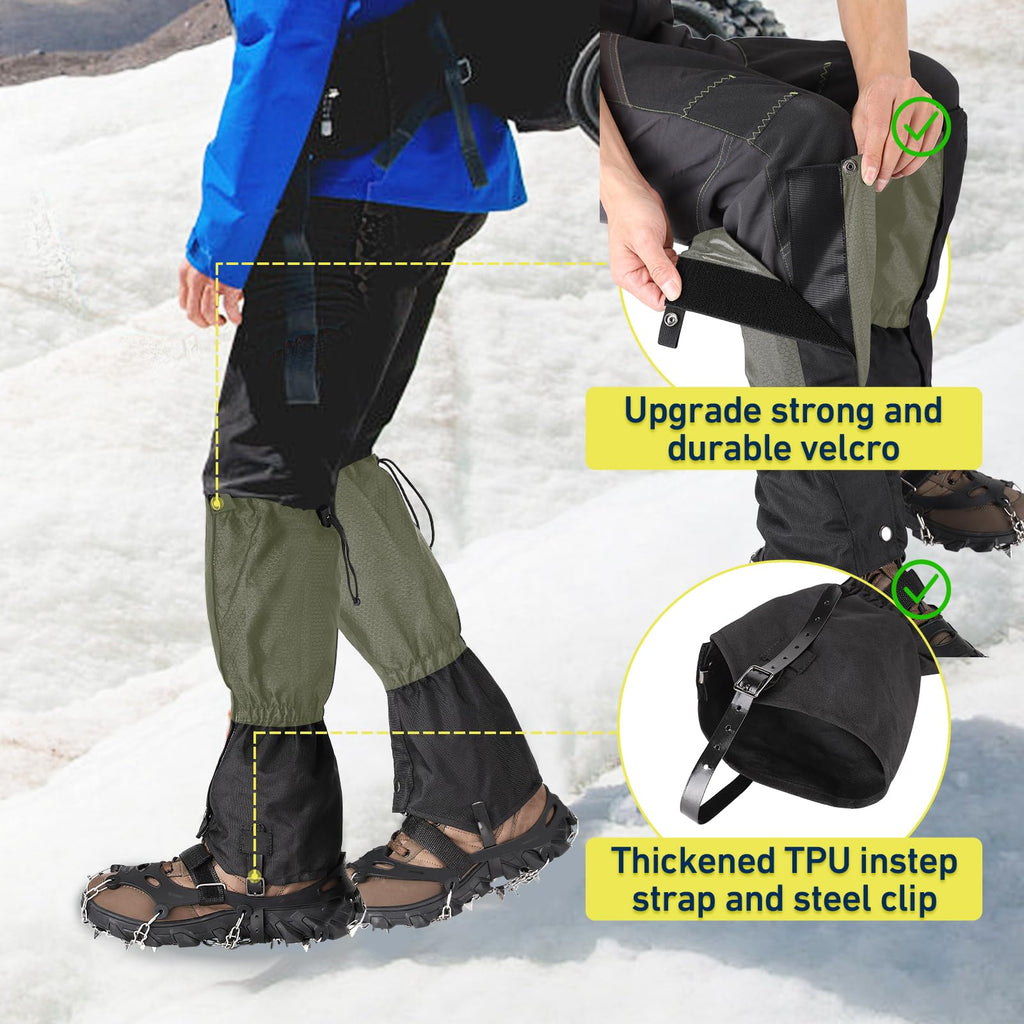 Gaiters For Hiking - Waterproof And Breathable Leg Gaiters For Women And Men Boots, Adjustable Lightweight Shoes Gaiters For Hun