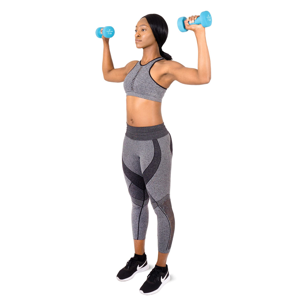 Prosourecefit Set Of Two Neoprene Dumbbells, Sky Blue, 7 Pounds (Ps-1147-Neo-Sky)