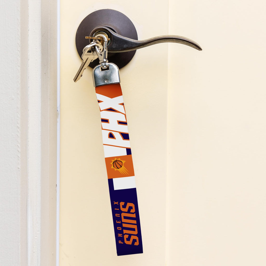 Rico Industries Nba Basketball Phoenix Suns Wrist Lanyard Key Chain, Cute Wristlet Strap Keychain Holder For Women Men Car Keys