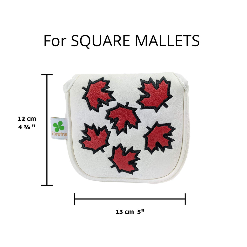 Foretra - Canada Maple Leaf - Golf Putter Headcover Quality Pu Leather Magnetic Closure For Square Mallet Style Putters Scotty C