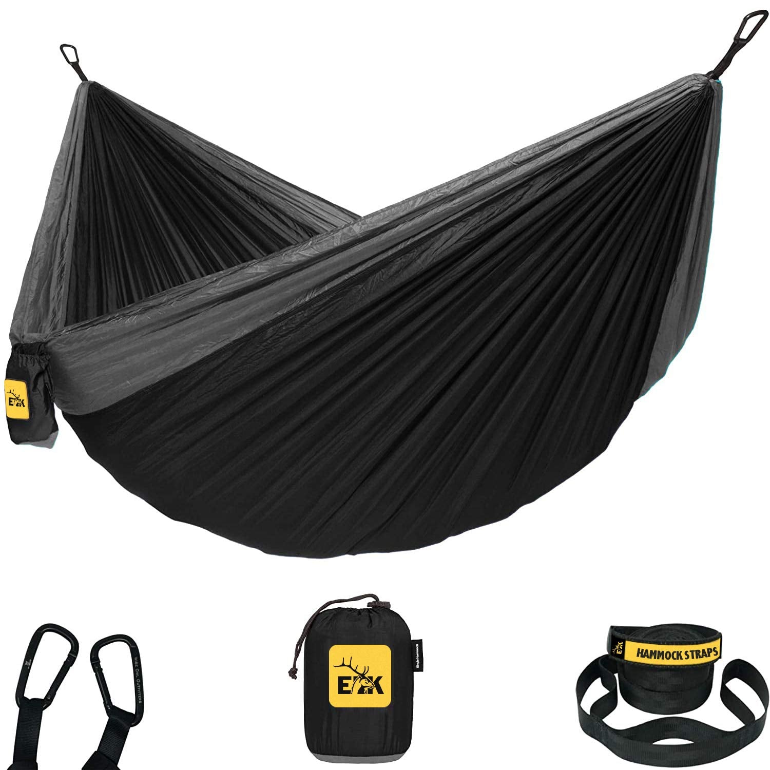 Elk Single Hammock With Tree Straps For Outdoor Camping, Hiking, Backpacking And Travel - Compact, Portable And Lightweight Para