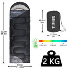 Tuphen Camping Sleeping Bag For Adults Kids - 3-4 Seasons Warm Cold Weather - Waterproof Sleeping Bags For Hiking Backpacking Ou