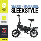 Jetson Bolt Pro Max Electric Bike, Pedal Assist, Foldable, Built-in Carrying Handle, Lightweight Frame, LED Headlight, Cargo Rac