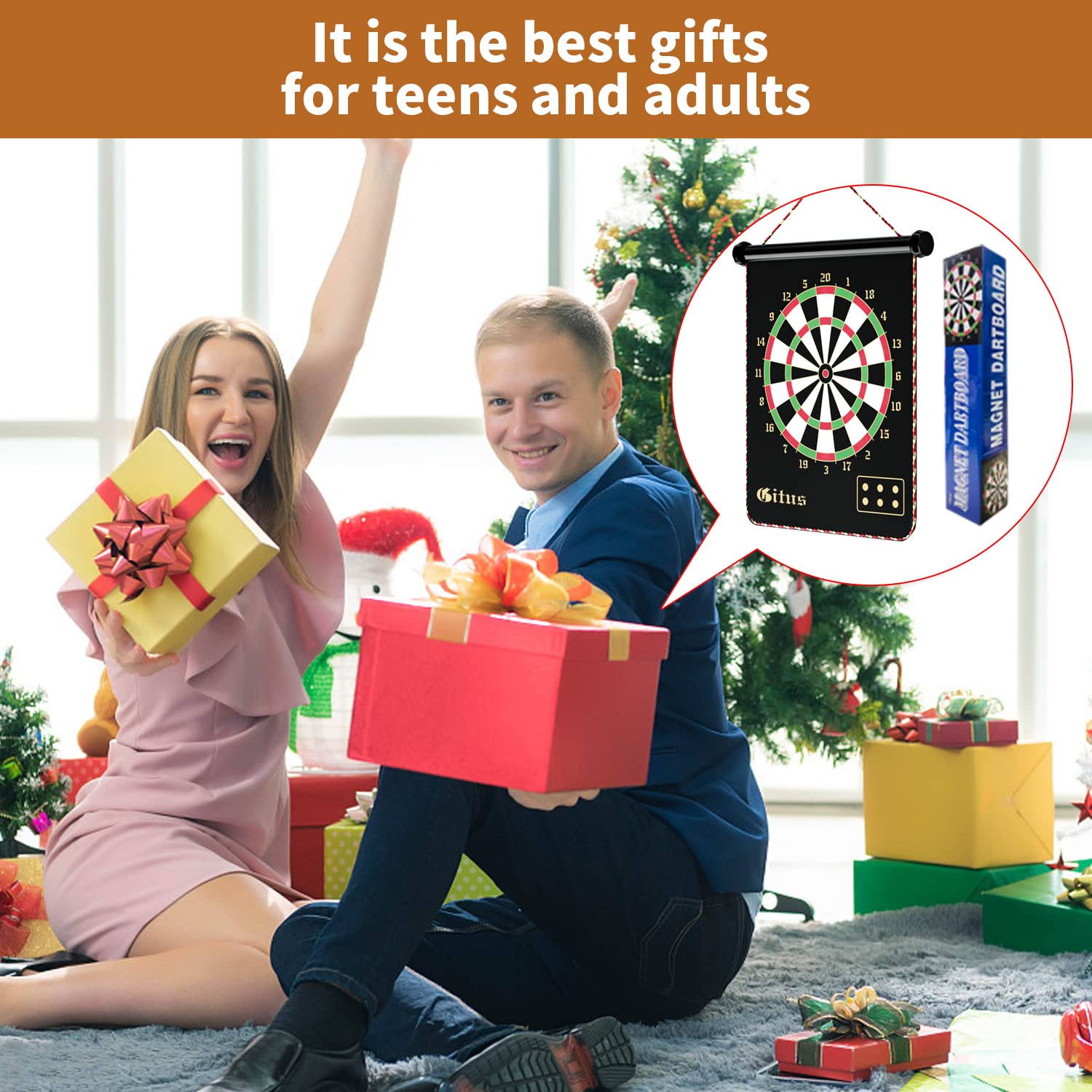 Gitus Magnetic Dart Board Indoor Outdoor Games For Kids With 12 Darts, Gifts For Teenage Boys Teen Boys Gifts Ideas Toys Gifts F