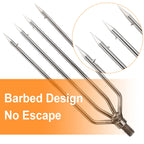Fregito Fishing Harpoon - Stainless Steel Barbed Spear With Aluminum Alloy Rod Gig Gaff - 8Mm Screw For Outdoor Landing Large Fi