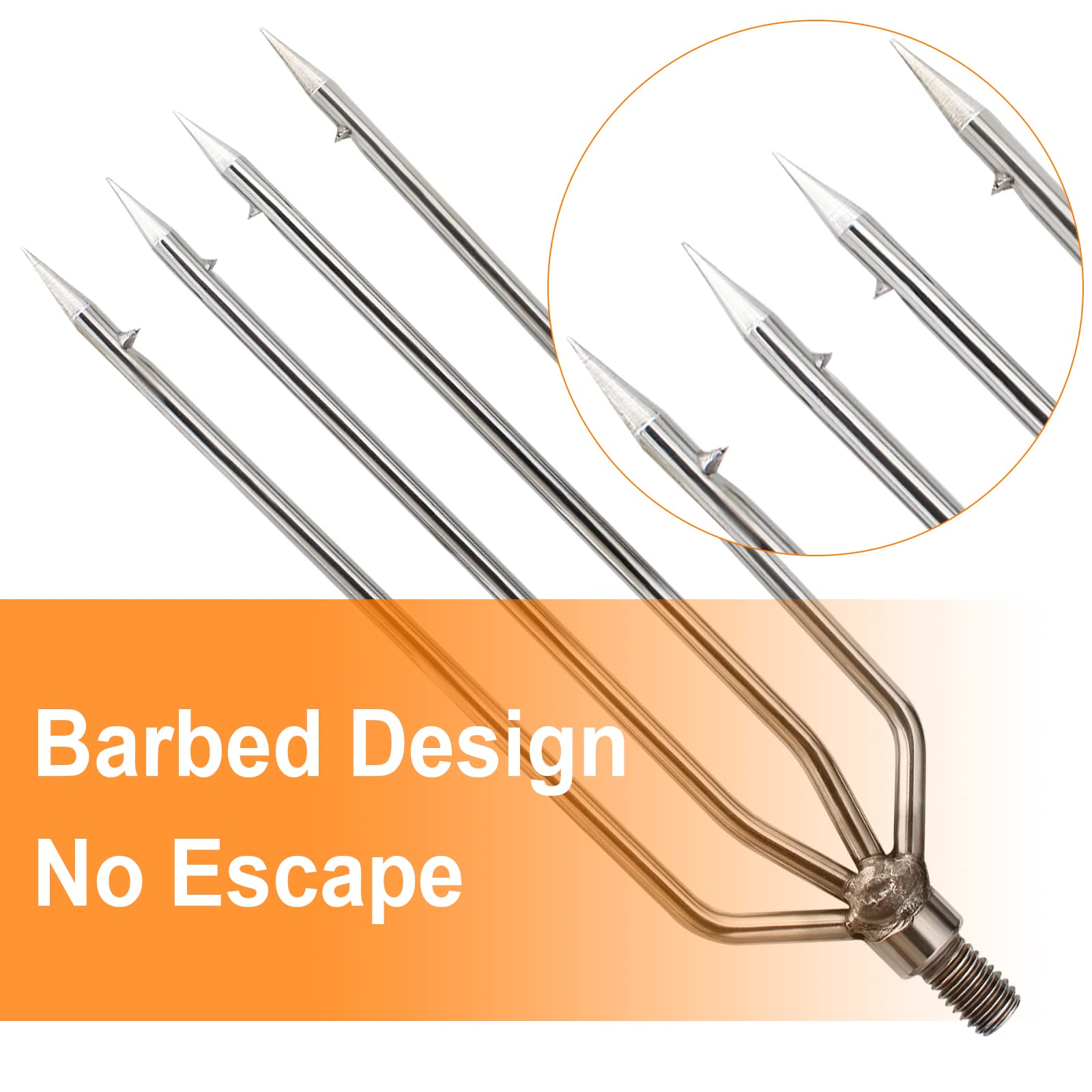 Fregito Fishing Harpoon - Stainless Steel Barbed Spear With Aluminum Alloy Rod Gig Gaff - 8Mm Screw For Outdoor Landing Large Fi