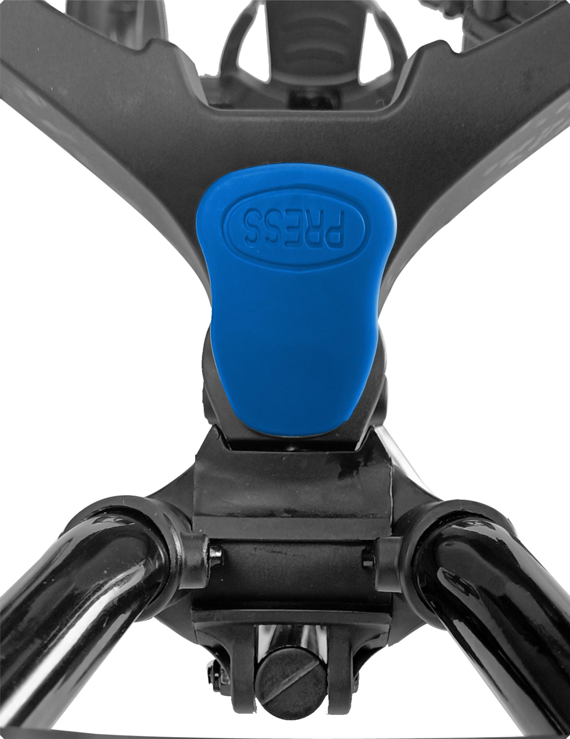 Qwik-Fold 3 Wheel Push Pull Golf Cart - Foot Brake - One Second To Open & Close! (Black/Blue)
