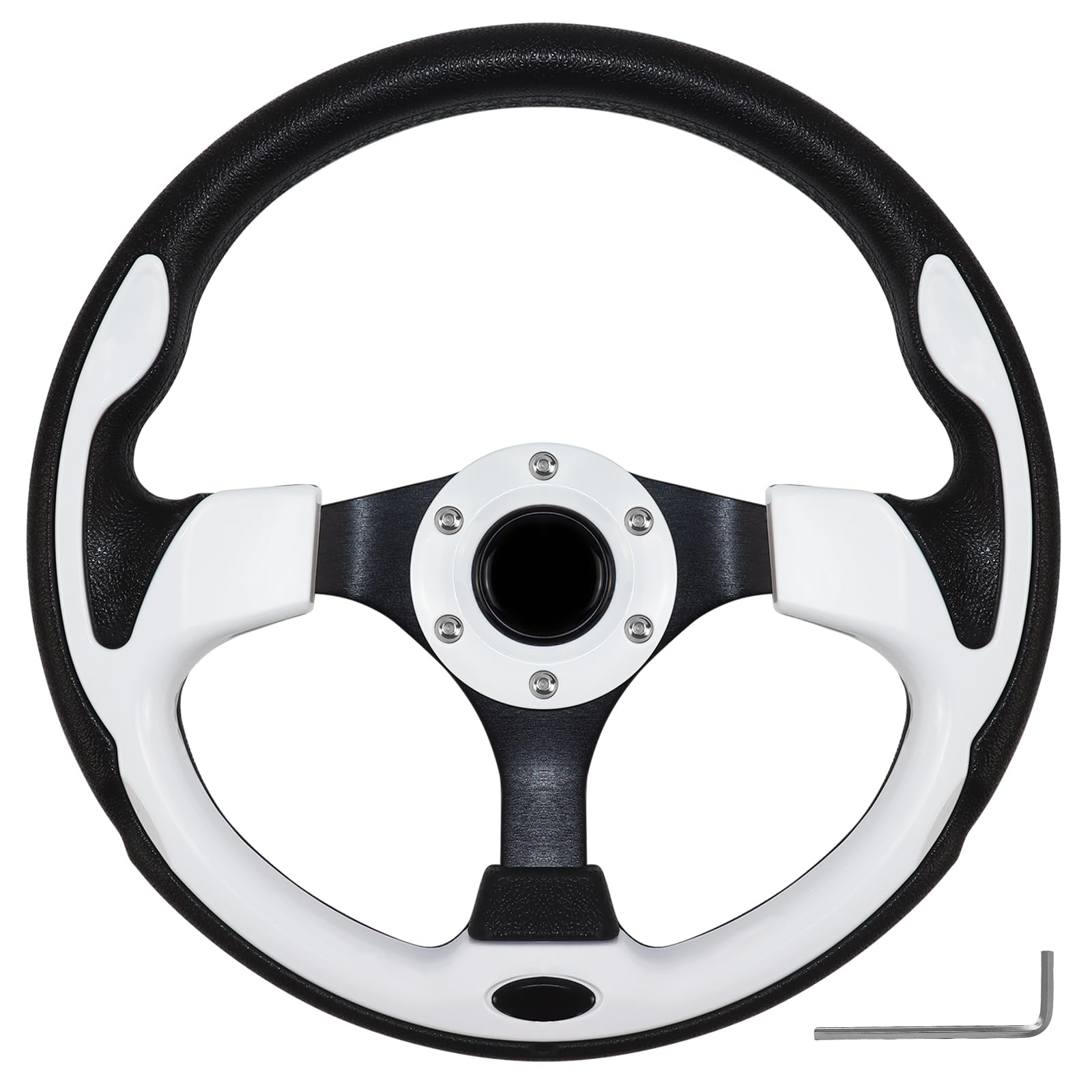 QYMOPAY Golf Cart Steering Wheel, Skid Steering Wheel, Universal Golf Cart for Club Car EZGO RXV and TXT, Yamaha, Precedent Temp