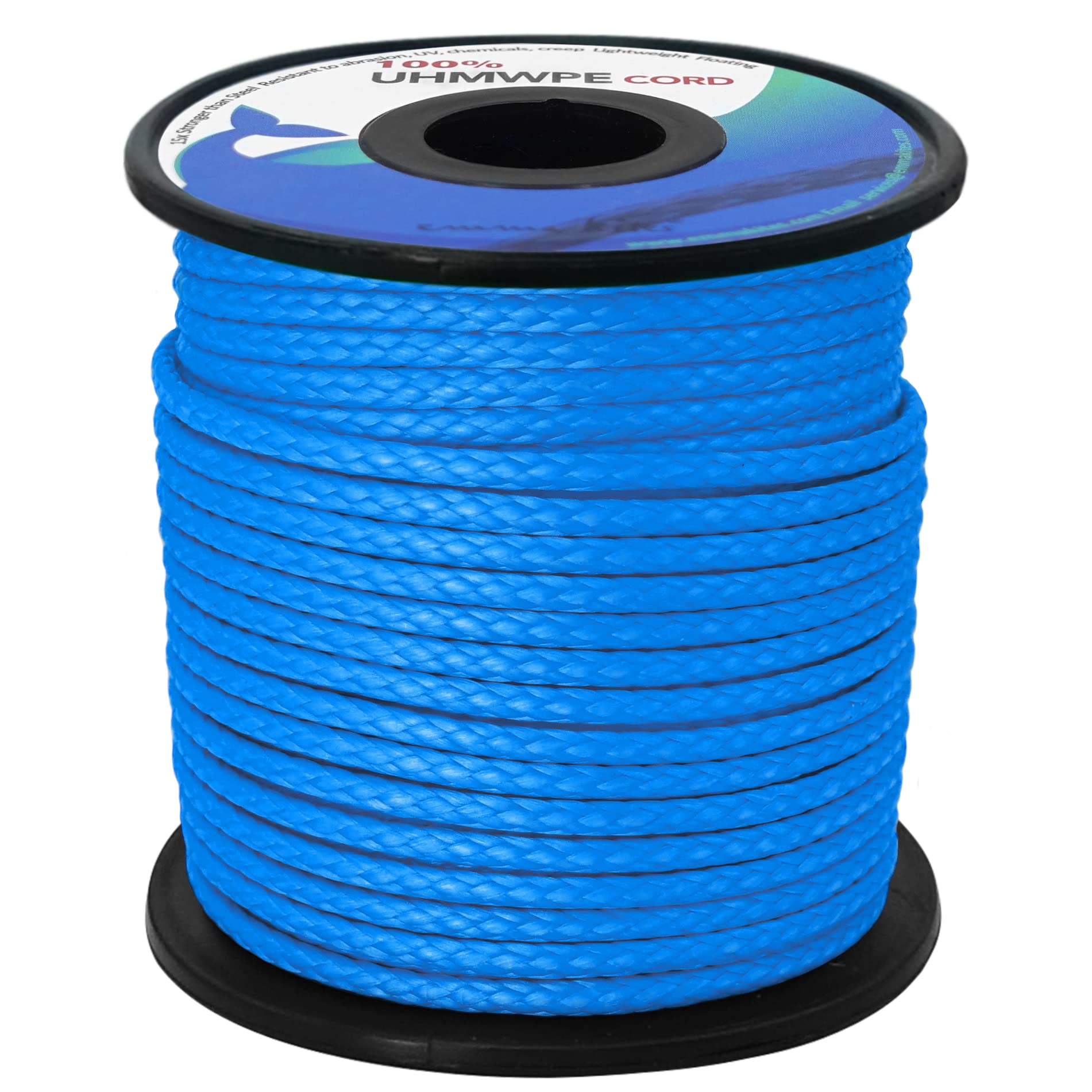 Emma Kites Blue 2Mm Uhmwpe Braided Cord Spliceable Utility Cord Diy Leash Tent Tarp Guyline Hammock Ridgeline Whoopie Sling Bear