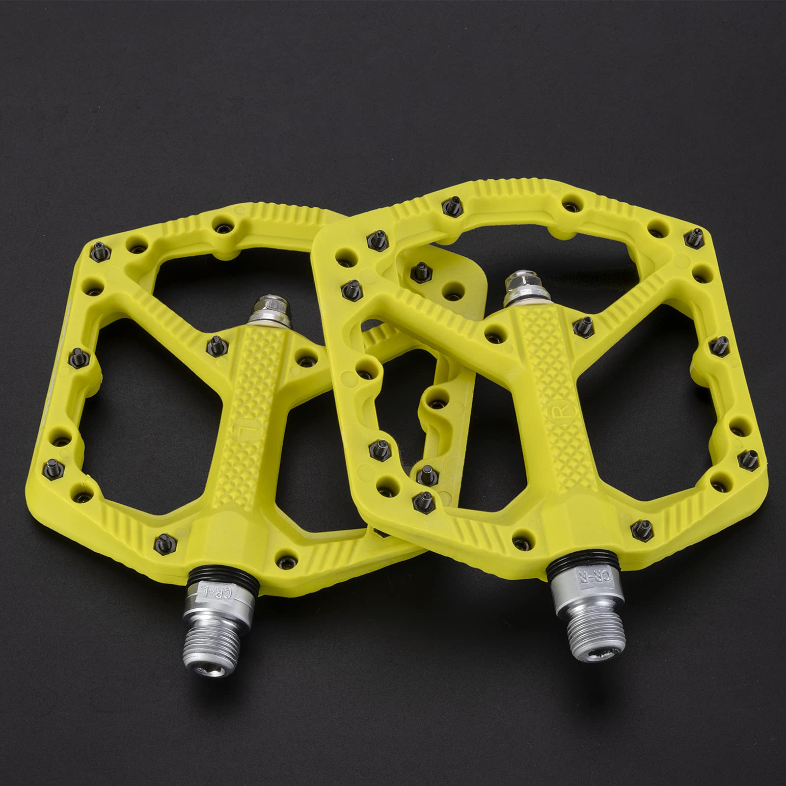 Rockbros Mountain Bike Pedals Flat Mtb Pedals Nylon Fiber Bicycle Platform Pedals For Road Mountain Bmx Mtb Bikes Green