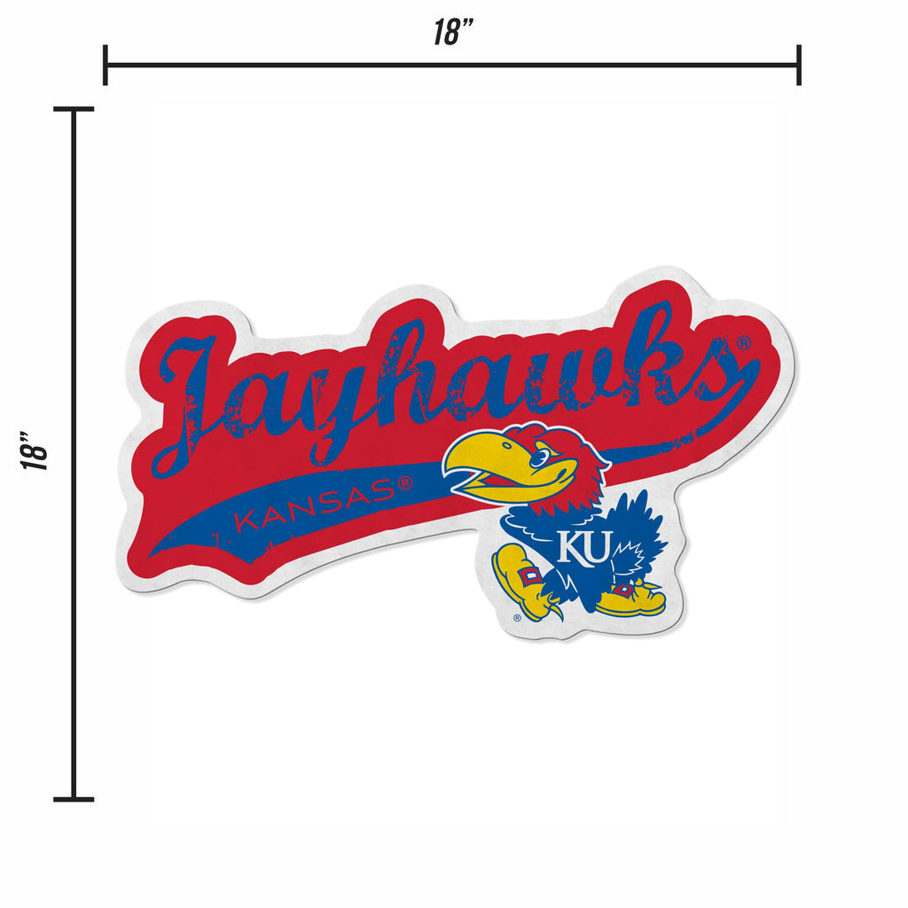 Rico Industries Ncaa Kansas Jayhawks Distressed Shape Cut Pennant - Home And Living Room D  Cor - Soft Felt Ez To Hang