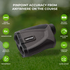 Aspire Golf Platinum Laser Rangefinder With Slope, 6X Magnification, 1000 Yards, Pin Seek, Target Lock, Vibration Alert, Noise F