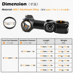 Triwonder Bike Stem 25.4 31.8 Adjustable 60 Degree 90Mm 110Mm 130Mm Bike Handlebar Extender Stem Riser Bicycle Handle Bar Extens